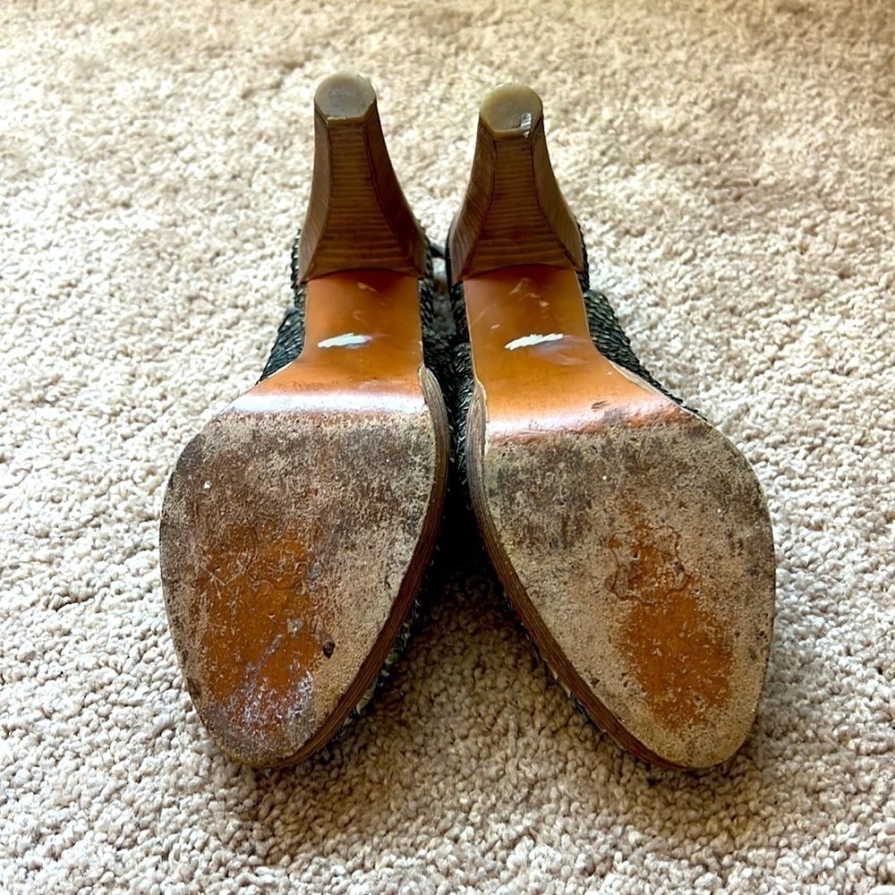 Stuart Weitzman 100% Python Platform Peep Toe Sli… - image 4